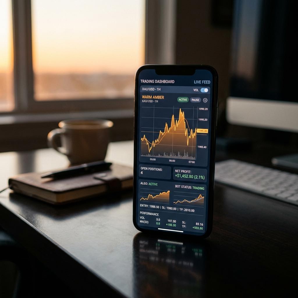 AlbionAI AI crypto trading platform mobile and desktop interface